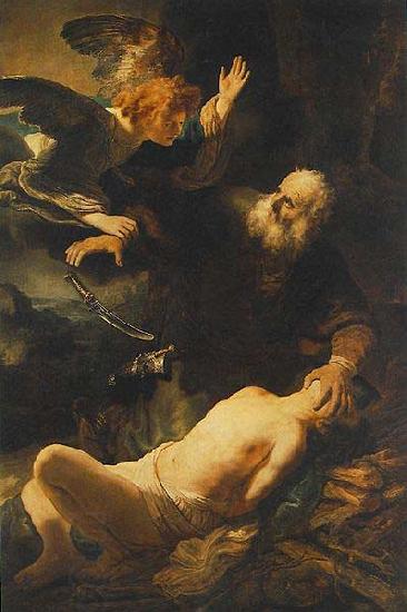 REMBRANDT Harmenszoon van Rijn Sacrifice of Isaac. oil painting picture
